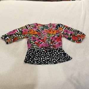Patterned Tie Blouse